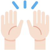 Raising Hands: Light Skin Tone on Twitter Twemoji 2.6