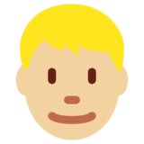 Person: Medium-Light Skin Tone, Blond Hair on Twitter Twemoji 2.6