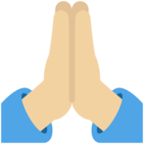 Folded Hands: Medium-Light Skin Tone on Twitter Twemoji 2.6