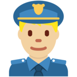 Police Officer: Medium-Light Skin Tone on Twitter Twemoji 2.6