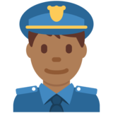Police Officer: Medium-Dark Skin Tone on Twitter Twemoji 2.6