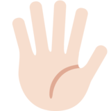 Hand with Fingers Splayed: Light Skin Tone on Twitter Twemoji 2.6