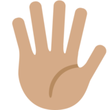 Hand with Fingers Splayed: Medium Skin Tone on Twitter Twemoji 2.6