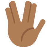 Vulcan Salute: Medium-Dark Skin Tone on Twitter Twemoji 2.6