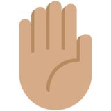 Raised Hand: Medium Skin Tone on Twitter Twemoji 2.6