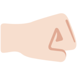 Right-Facing Fist: Light Skin Tone on Twitter Twemoji 2.6
