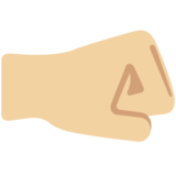 Right-Facing Fist: Medium-Light Skin Tone on Twitter Twemoji 2.6