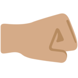 Right-Facing Fist: Medium Skin Tone on Twitter Twemoji 2.6