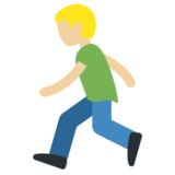 Person Running: Medium-Light Skin Tone on Twitter Twemoji 2.6