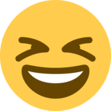 Grinning Squinting Face on Twitter Twemoji 2.6