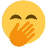 Face with Hand Over Mouth on Twitter Twemoji 2.6