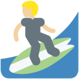 Person Surfing: Medium-Light Skin Tone on Twitter Twemoji 2.6