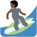 Person Surfing: Dark Skin Tone on Twitter Twemoji 2.6
