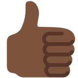 Thumbs Up: Dark Skin Tone on Twitter Twemoji 2.6