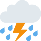 Cloud with Lightning and Rain on Twitter Twemoji 2.6