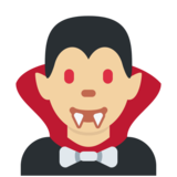 Vampire: Medium-Light Skin Tone on Twitter Twemoji 2.6