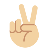 Victory Hand: Medium-Light Skin Tone on Twitter Twemoji 2.6