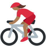 Woman Biking: Medium-Dark Skin Tone on Twitter Twemoji 2.6