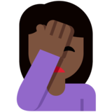 Woman Facepalming: Dark Skin Tone on Twitter Twemoji 2.6