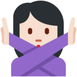 Woman Gesturing No: Light Skin Tone on Twitter Twemoji 2.6