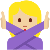 Woman Gesturing No: Medium-Light Skin Tone on Twitter Twemoji 2.6