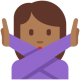 Woman Gesturing No: Medium-Dark Skin Tone on Twitter Twemoji 2.6