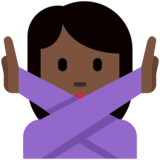 Woman Gesturing No: Dark Skin Tone on Twitter Twemoji 2.6