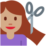 Woman Getting Haircut: Medium Skin Tone on Twitter Twemoji 2.6