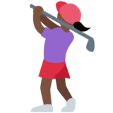 Woman Golfing: Dark Skin Tone on Twitter Twemoji 2.6