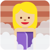 Woman in Steamy Room: Medium-Light Skin Tone on Twitter Twemoji 2.6