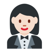 Woman in Tuxedo: Light Skin Tone on Twitter Twemoji 2.6