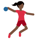 Woman Playing Handball: Dark Skin Tone on Twitter Twemoji 2.6