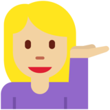 Woman Tipping Hand: Medium-Light Skin Tone on Twitter Twemoji 2.6