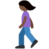 Woman Walking: Dark Skin Tone on Twitter Twemoji 2.6