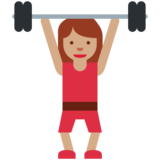Woman Lifting Weights: Medium Skin Tone on Twitter Twemoji 2.6