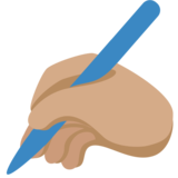 Writing Hand: Medium Skin Tone on Twitter Twemoji 2.6