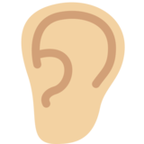 Ear: Medium-Light Skin Tone on Twitter Twemoji 2.7