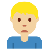 Man Frowning: Medium-Light Skin Tone on Twitter Twemoji 2.7
