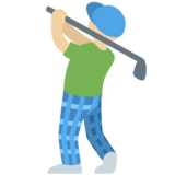 Man Golfing: Medium-Light Skin Tone on Twitter Twemoji 2.7