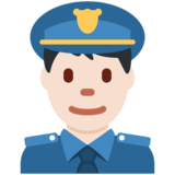 Police Officer: Light Skin Tone on Twitter Twemoji 2.7
