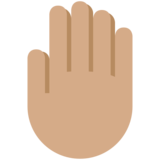 Raised Back of Hand: Medium Skin Tone on Twitter Twemoji 2.7
