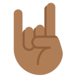Sign of the Horns: Medium-Dark Skin Tone on Twitter Twemoji 2.7