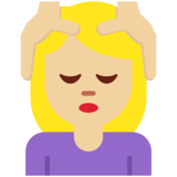 Woman Getting Massage: Medium-Light Skin Tone on Twitter Twemoji 2.7