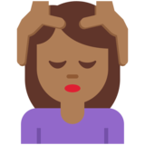 Woman Getting Massage: Medium-Dark Skin Tone on Twitter Twemoji 2.7
