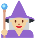 Woman Mage: Medium-Light Skin Tone on Twitter Twemoji 2.7