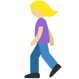Woman Walking: Medium-Light Skin Tone on Twitter Twemoji 2.7
