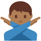 Man Gesturing No: Medium-Dark Skin Tone on Twitter Twemoji 11.1