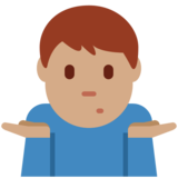 Man Shrugging: Medium Skin Tone on Twitter Twemoji 11.1