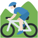 Person Mountain Biking: Light Skin Tone on Twitter Twemoji 11.1