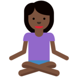 Person in Lotus Position: Dark Skin Tone on Twitter Twemoji 11.1